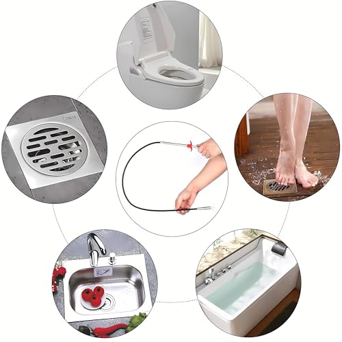Drain Snake, Drain Clog Remover - Gutter Cleaning Tools Drain Cleaner for Toilet Sewer Shower Kitchen Bathroom Tub Clogged Drains Opener Cleaning Tool, Flexible Grabber Claw Pick Up Reacher (30 inch) by Domejo - Used condition - Image 6