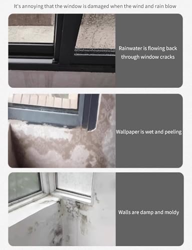 Deflector de lluvia impermeable para ventana, protector adhesivo perfecto para aleros y alféizares al aire libre, sellador resistente a la intemperie
