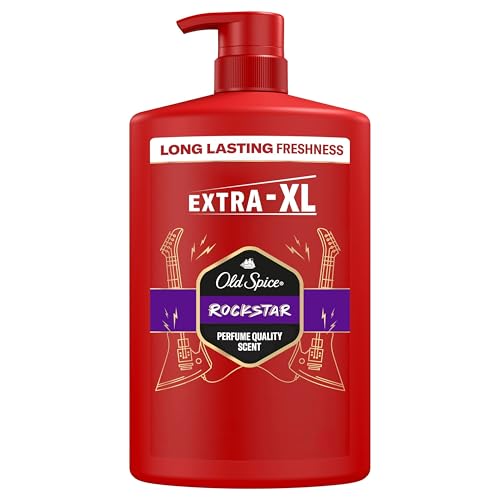 Old Spice Rockstar 3-in-1 Duschgel für Haar Gesicht und Körper 1000 ml langanhaltende Frische Duft von Parfümqualität Tiefenreinigung