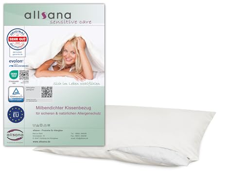 Allsana Allergiker Kissenbezug 40x60 cm | Allergie Bettwäsche | Anti Milben Encasing | Milbenschutz für Hausstauballergiker | allergendichter...