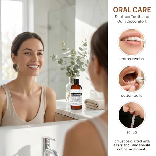 Image of Clove Essential Oil for Teeth and Gums, Skin Care, Body, Diffuser | Pure and Natural, Clove Oil for Oral Care, Massage, Home, Aromatherapy, Cleaning Spray, Soap and Candle Making, 3.38 Fl Oz
