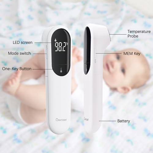 Berrcom Fieberthermometer Kontaktlos Infrarot Stirnthermometer mit Neue Dual-Sonden-Technologie...