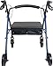 Probasics Heavy Duty Aluminum Bariatric Rollator with 8-inch Wheels, 400 Pound Weight Capacity, Blue