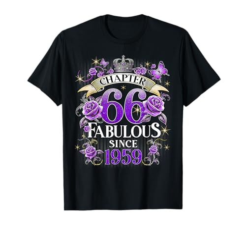 Womens Chapter 66 Fabulous Since 1959 66th Birthday Design Maglietta