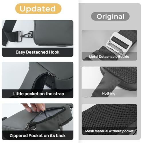 Image of Mini Sling Bag for Women Men, Crossbody Bags Chest Bag Dual Pocket RFID Cell Phone Purse Travel Running Walking