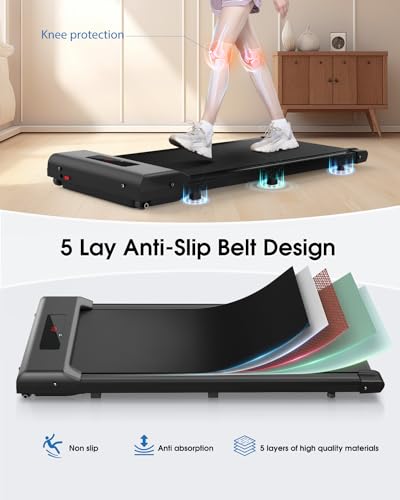 image for HomeFitnessCode Walking Pad Treadmill 2 in 1, 6.2MPH Under Desk Treadm