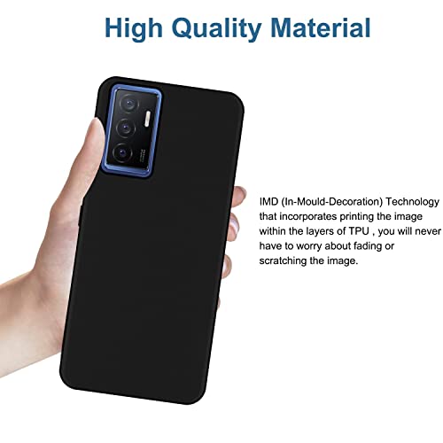 Image of HELLO ZONE Exclusive Matte Finish Soft Back Case Cover for Vivo V23e / Vivo V23E 5G / Vivo Y75 4G - Black