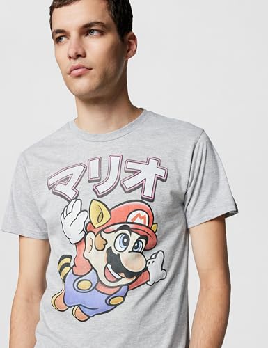 Nintendo Mario Away - Camiseta para Hombre - Gris - Large
