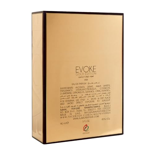 Ajmal Men's Evoke Gold Him EDP Floral Perfume, 90 ml - Image 6