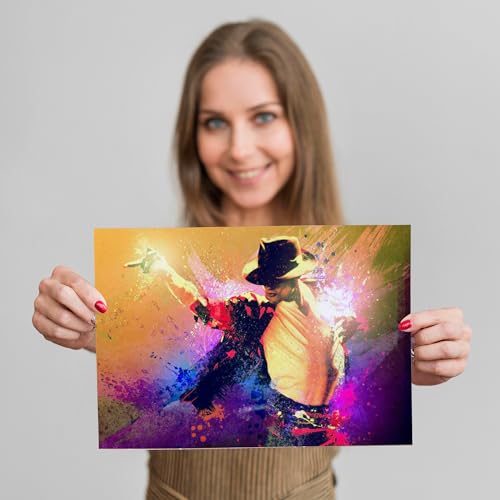 Image of Cardstock Michael Jackson Posters Set Of 8,A4 Size 12X8 Inch - Mj Poster-Music Posters For Wall - Music Album Posters - Music Related Gifts - Music Stickers For Wall - Song Posters - Music Wall Decor