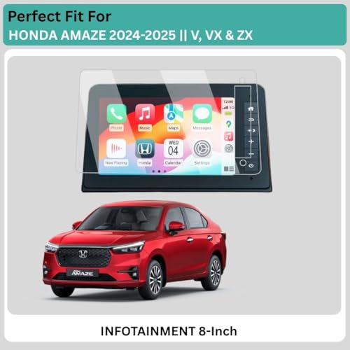 Image of Wisely Pack 2 - Screen Guard for HONDA AMAZE (2024-26+) V, VX & ZX 8-Inch Display Car Infotainment GPS System Protector - Stereo Accessories - Touch Responsive - HD Clear, Easy Installation