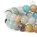 BEADNOVA Natural Amazonite Beads Natural Crystal Beads Stone Gemstone Round Loose Energy Healing with Crystal Stretch Cord for Jewelry Making (8mm, 45-48pcs)