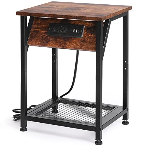 Gold Side Table, Round End Table With 2 Removable Trays, Circle Nightstand, Mid Century Waterproof Accent Coffee Table Small Spaces, Living Room, Bedroom Balcony And Office (Vintage) #TOP11