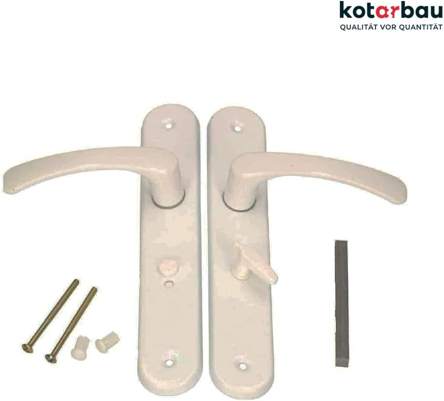 KOTARBAU® Door Handle 72 mm Left Right Toilet White Door Fitting Door Handle Set Toilet Door Door Door Long Plate Aluminium