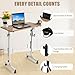 SIDUCAL Small Standing Desk Adjustable Height, Small Mobile Stand Up Desk with Wheels, Rolling Desk for Standing or Sitting, Portable Computer Desk for Walking Pad