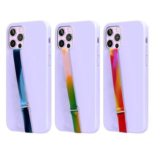 Image of Mizi [3 Pack] C-Shaped Clip Finger Phone Grip, Silicone Mobile Strap for Phone Case with Clip as Phone Loop Holder for iPhone & Android Phones - Rainbow (Large)