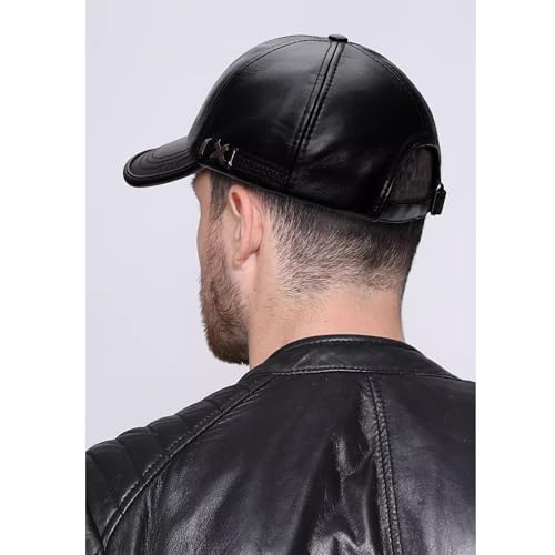 Gorra Unisex Negra Ajustable de Cuero Talla Única miniatura 5