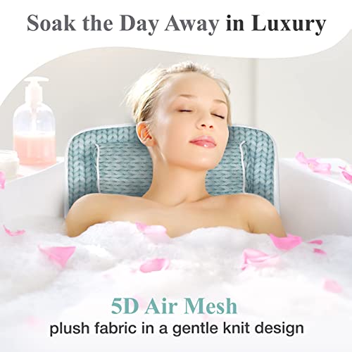 Lady McBath Full Body Bath Pillow - Luxury Bath Cushion for Tub, Neck, Shoulder, and Back Support - 21 Powerful Non-Slip Suction Cups, Machine Washable, Quick-Drying Bath Tub Back Cushion