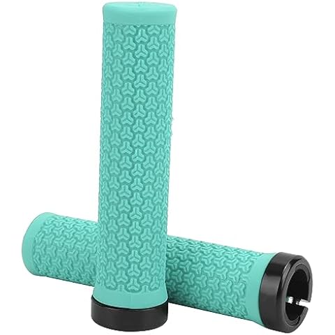 VGEBY Handlebar Grip, Single Locking Grips Shock Absorbing Rubber Grips(Blue) Colorful Beach Handlebar Grips Bstreamers Cover