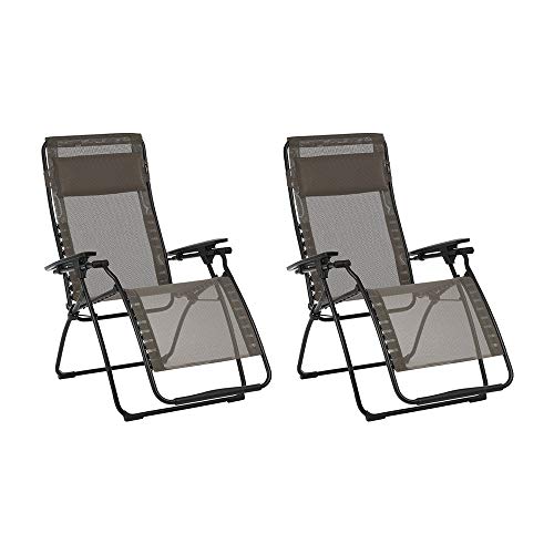 Lafuma Futura Batyline Series Relaxation Lawn Chair Recliner, Graphite (2 Pack) #TOP7