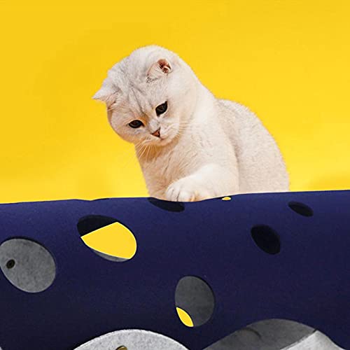 JJJZ Túnel de gato para gatos em ambientes internos, tapete de brinquedo, 2 peças, dobrável, emendáv