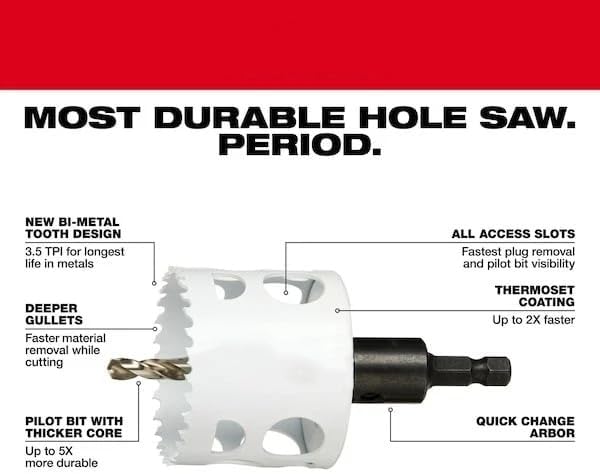 10PC 49-22-4095 for Milwaukee Hole Saw Kit Saw Blade Set - New — view 2