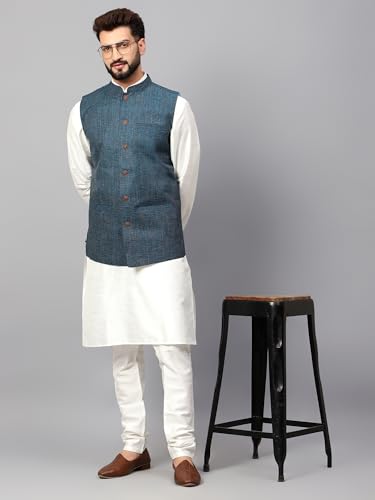 Image of LATEST CHIKAN Men's Traditional Cotton Nehru Jacket /Waistcoat