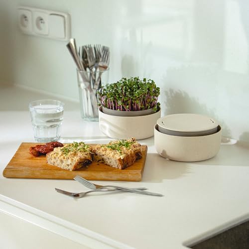 Urbalive große Keimschale 16cm - Kresse Anzuchtschale für Sprossen, Kressesamen, Microgreens - Design Kressesieb aus hochwertigem Kunststoff - Keimsprossenbox Keimgerät mit Kaffeesatz-Beimischung