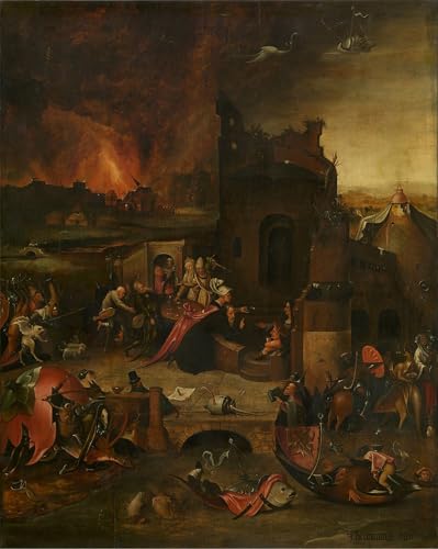Impression sur toile Saint en prière Hieronymus Bosch pour grand mur vide