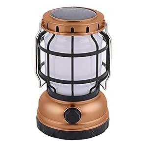 Lantaarns, Camping Lantern, Solar Lantern zaklampen opladen voor telefoon, USB -oplaadbaar Led Camping Lantern voor noodgeval, orkanen, stroomstoring, storm,Messing