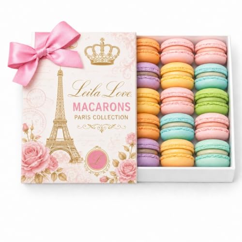 LeilaLove 18 Macarons in Paris themed gift wrap