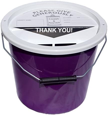 PDK Charnwood Charity Money Collection Bucket With Lid (5.7 Litres ...