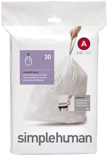 simplehuman Code A 4.5L, 30 Pack, White, 30 Count