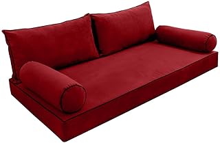 Model V2 Full Velvet Contrast Pipe Indoor Daybed Mattress Complete Set AD369