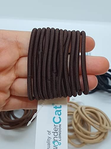12 PCS BEIGE Elastic Hair Bands, 3mm Elastic Hair Ties Ponytail Holders, Bulk Hair Ties No Metal Gentle Elastics for Women Men Girls Kids (BEIGE) - A2THIBEI