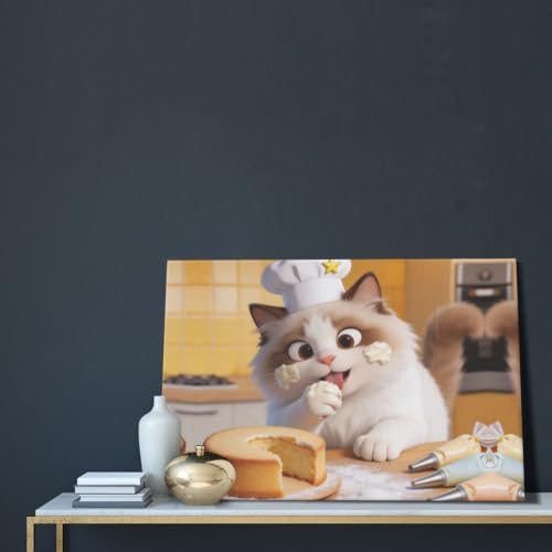 Impression sur toile chat de chef pour raviver un mur blanc vide