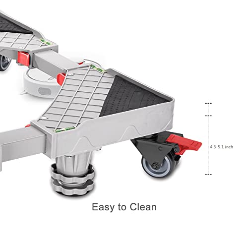 Furniture Dolly Roller Movable Base Size Adjustable with 8 Locking Rubber Swivel Wheels and 4 Feet, Pedestal Telescopic Base for Portable Washing Machine Refrigerator Washer Dryer