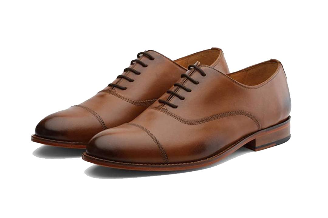 The Royale Peacock Tan Leather Toe Cap Oxford Formal Shoes for Men (9) (B0D118W1FF) Amazon Price History, Amazon Price Tracker