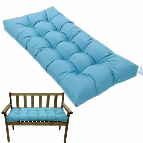FLYSWUP Indoor/Outdoor Bench Cushion, Garden Loveseat Cushion, Swing Seat Cushion,Thicken Patio Bench Soft Rocking Chairs Pad for Lounger Garden Furniture Patio Loveseat Bench (Sky Blue, 47.2x19.6)