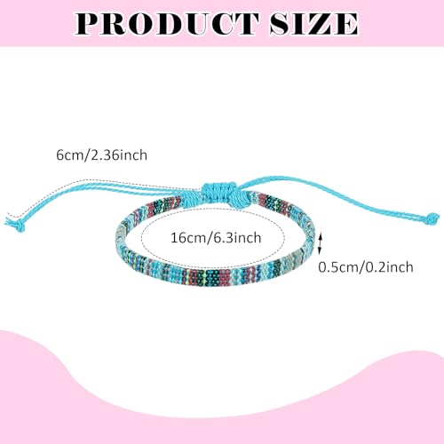 12 Pcs Boho Bracelets Woven Bracelet Set Braided Bracelets Adjustable String Bracelets Thread Bracelets Ankle Bracelets Friendship Bracelet for Women Men Teens2