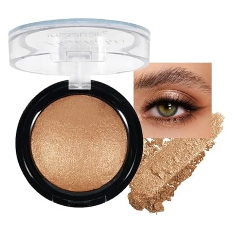 LYNTYAOU Golden Brown Metallic Eyeshadow Cover