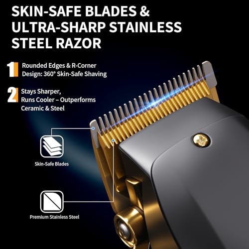 image for Elehomyou Hair Clippers for Men, Cordless Hair Trimmer Set with 8 Colo