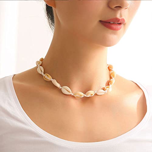 Puka White Natural Shell Necklace Set For Women Beach Boho Girls Jewelry Choker Bracelet Set (White Shell Set) #TOP6