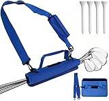 Golftasche Mini Leicht 2022 Golfschläger Tragebag, Golfbag Schultergurt mit 4 Stück 70mm Weiß Bambus Tees Driving Range Zubehör Set, Klein Golf Club Carry Bag Blau für Herren Damen Kinder Reise