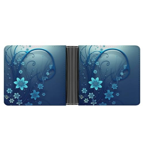 Portefeuille deux volets cuir bleu compact contre l'encombrement des poches de pantalon
