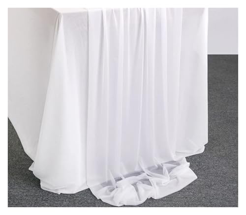 OZLCUA Runner da tavola in Garza Sheer Chiffon Luxury Solid Colorful Table Runner Blue Rustic Wedding Party Bridal Shower Birthday Home Christmas Decoration Lavabile Tablerunner(White,4.26M x 74cm)