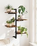Occolia Studio Window Plant Shelves 4-Tier Rotating Plant Stand Wall Plant Shelf Metal Wood Wall Mount Decorative Enhanced Indoor Plants Light Exposure Gift Idea for Plant Lovers
