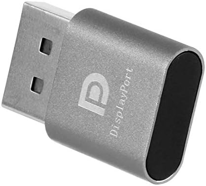 FEICHAO New Virtual Display Adapter DP DisplayPort Dummy Plug 4K Headless Ghost Emulator Connector EDID 1920 * 1080@60Hz (1 Piece,Grey)