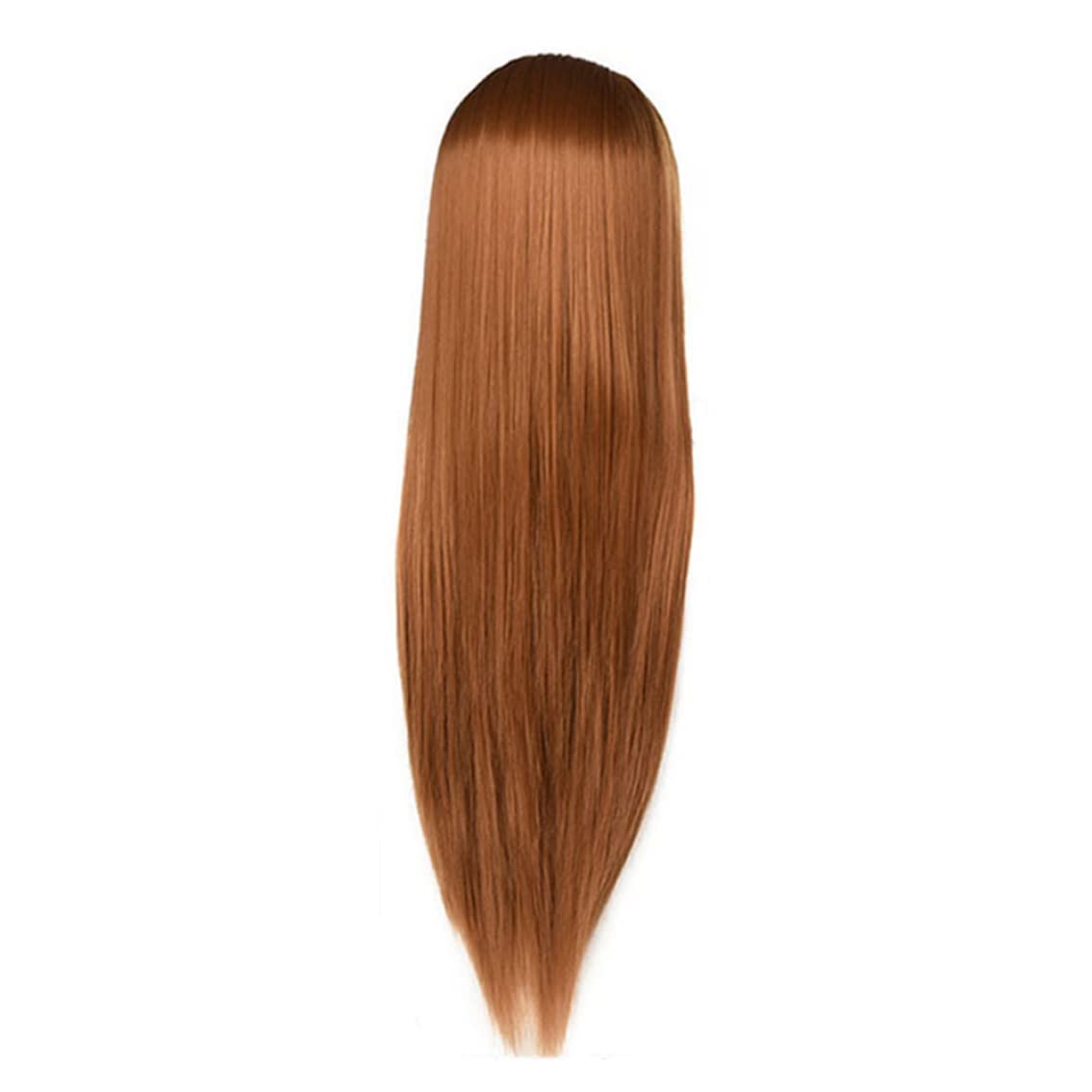Styling Head, 24.80 Inch Hair Simulation Synthetic Fiber Mannequin Head with Hair, for Makeup Hairdressing Jewelry Display Brownish Yellow, Mannequin