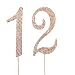 MAGJUCHE Gold 12" Crystal Cake Topper, Number 12 Rhinestones 12th Birthday Cake Topper, Boy or Girl Birthday or 12th Anniversary Party Decoration Supply